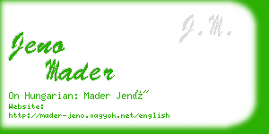 jeno mader business card